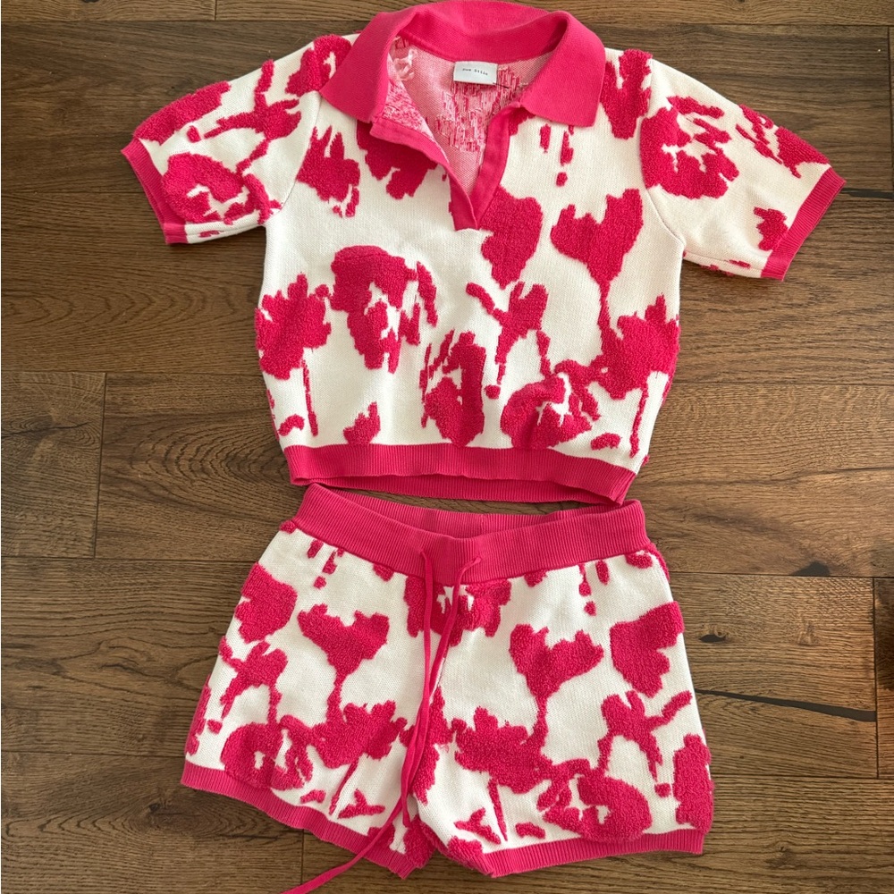 Rue Stiic set - Helena Crop Polo and Short in Garden Bloom